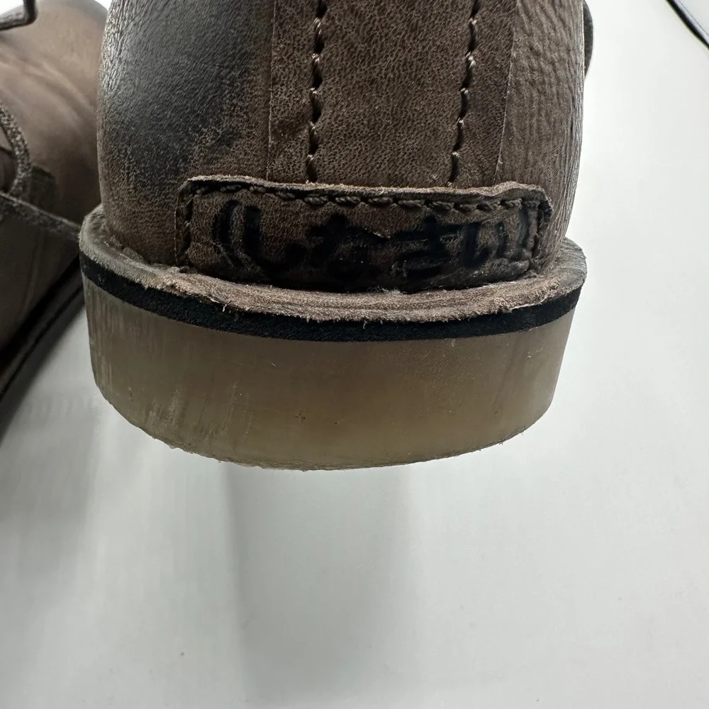 Superdry Mens Brown Leather Chukka Desert Boots Size 10 US 43 EU Burnished Toe